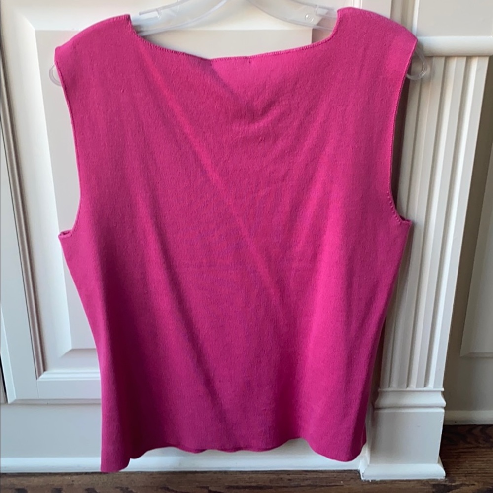 Talbot’s Raspberry Pink Knit Top w/ Rhinestone Detail - Size L - Picture 2 of 5